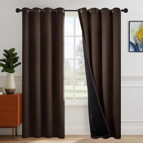 Deconovo 100% Blackout Curtains for Bedroom & Home Theater, Grommet Drapes with Black Backing & Thermal Insulation, Navy, 52W x 84L Inch, 2 Panels, Sleep, Work & Total Privacy in Saudi Arabia