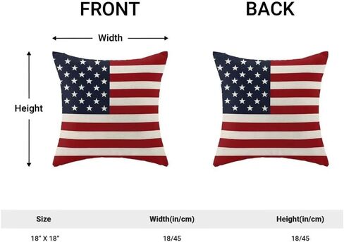 BETGINY 4th of July Pillow Covers 18x18 Set of 2, American Flag Patriotic Decorations Throw Pillow Covers Linen Farmhouse Independence Day Cushion Case for Couch Sofa Summer Home Outdoor Decor in Saudi Arabia