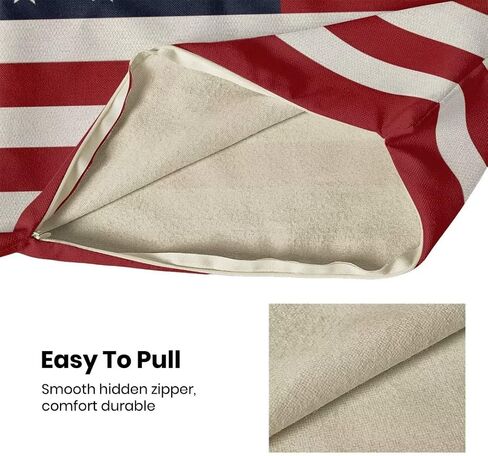 BETGINY 4th of July Pillow Covers 18x18 Set of 2, American Flag Patriotic Decorations Throw Pillow Covers Linen Farmhouse Independence Day Cushion Case for Couch Sofa Summer Home Outdoor Decor in Saudi Arabia