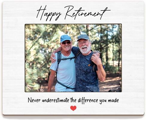 Happy Retirement Gifts Picture Frame 5x7, Retirement Gifts for Coworkers Women Men Photo Frame, Never Underestimate the Difference You Made Wooden Picture Photo Frames for Desk Home Room Decor in Saudi Arabia