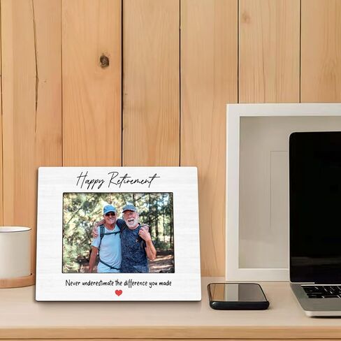 Happy Retirement Gifts Picture Frame 5x7, Retirement Gifts for Coworkers Women Men Photo Frame, Never Underestimate the Difference You Made Wooden Picture Photo Frames for Desk Home Room Decor in Saudi Arabia