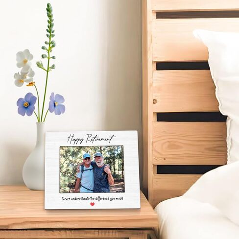 Happy Retirement Gifts Picture Frame 5x7, Retirement Gifts for Coworkers Women Men Photo Frame, Never Underestimate the Difference You Made Wooden Picture Photo Frames for Desk Home Room Decor in Saudi Arabia