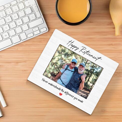 Happy Retirement Gifts Picture Frame 5x7, Retirement Gifts for Coworkers Women Men Photo Frame, Never Underestimate the Difference You Made Wooden Picture Photo Frames for Desk Home Room Decor in Saudi Arabia