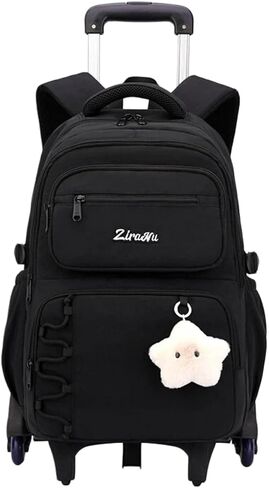 EKUIZAI Girls Rolling Backpack for Kids School Bags with wheels for Middle Students Trolley Bookbag Kids Roller School Backpack, 6-Wheel Pink in Kuwait