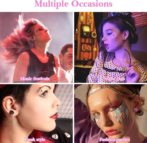120 Pcs Silicone Ear Gauges, 2g/0g/00g Flexible Ear Tunnels Gauges Soft Expander Stretching Ear Plugs Tunnels Colorful Double Flared Flesh Ears Piercing Jewelry for Men Women in Kuwait