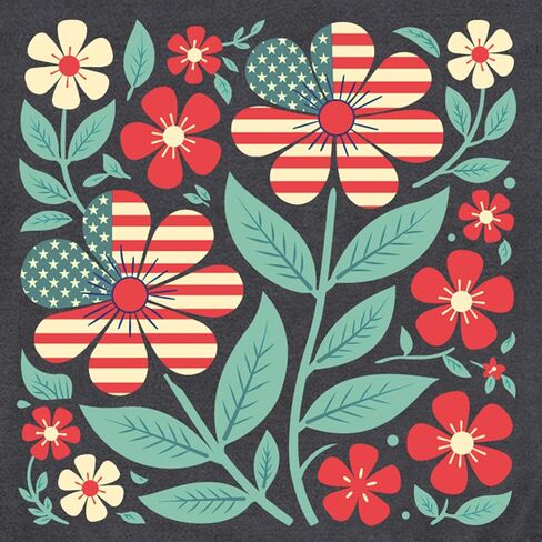4th of July Shirts for Women Patriotic USA Tshirts American Flag Floral Flower Tee Tops in Kuwait