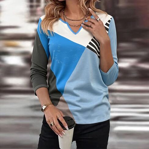 Short Sleeve Tops for Women Summer V-Neck Orange Floral Print Tee Shirt in Kuwait