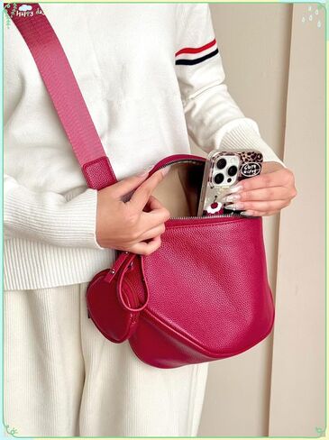 DIHKLCIO Black Crossbody Bags for Women Bum Bag Large Leather Sling Womens Purses with Studded Coin Purse in Saudi Arabia