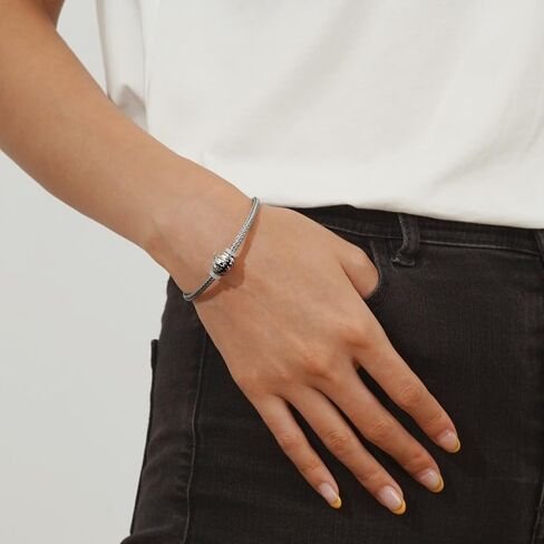 GNOCE Basic Charm Bracelet W/2PC Stoppers Gift for Tween Women Valentine in Kuwait