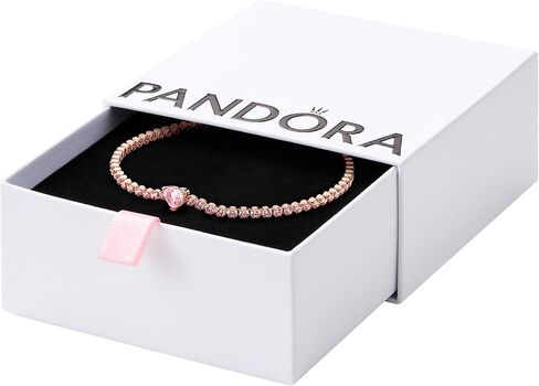 PANDORA Triple Stone Heart Collier Necklace - Gift for Her - Jewelry for Women - With Gift Box. in Kuwait