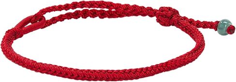 Natural Jade Bead Red String Bracelet for Women Men, Adjustable Gemstone Healing Kabbalah Cord Bracelet, Handmade Braided Wealth Feng Shui Bracelet, Prosperity Symbol Red Rope Bracelet, Zen Energy Balance Yoga Jewelry, Includes Gift Box in Saudi Arabia