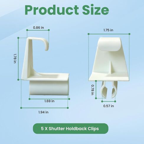 5-Pack HV Shutter Holdback Clips, Hurricane Storm for Accordion Shutters Hardware Window Locking Clip, Accordion Hurricane Window Clips for 1/2" Accordion Shutter Track in Saudi Arabia