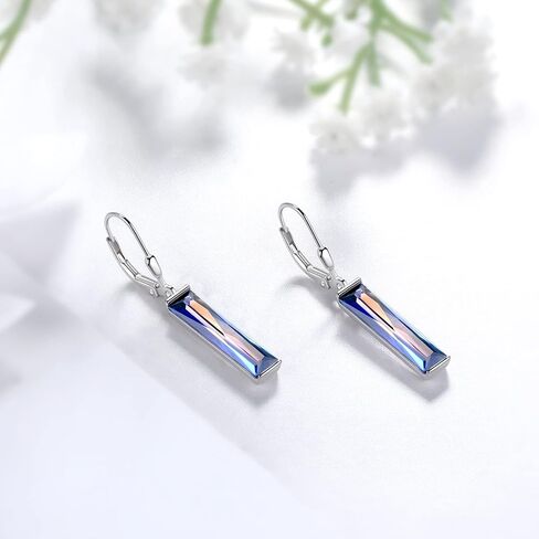 Mystic Topaz Pendant Necklace Dangle Earrings - Women 925 Sterling Silver Mystic Rainbow Pendant NecklaceRectangle Fire Topaz Leverback Drop Earring Dangling Jewelry in Saudi Arabia