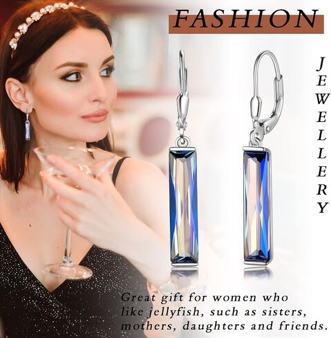 Mystic Topaz Pendant Necklace Dangle Earrings - Women 925 Sterling Silver Mystic Rainbow Pendant NecklaceRectangle Fire Topaz Leverback Drop Earring Dangling Jewelry in Saudi Arabia