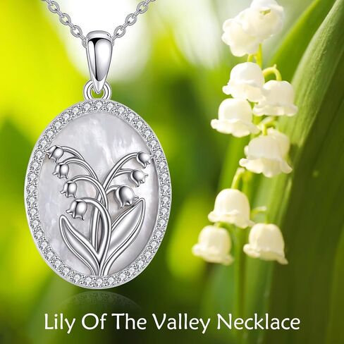 مجموعة مجوهرات URONE Lily Of The Valley من الفضة الإسترليني عيار 925 على شكل قلادة من زنبق الوادي in Kuwait