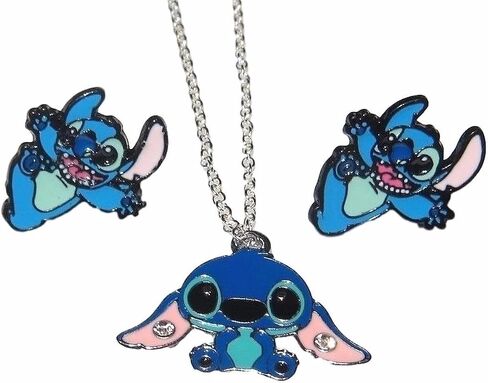New Horizons Production Disney's Lilo & Stitch Stitch Metal Stud Earrings & Necklace in Saudi Arabia