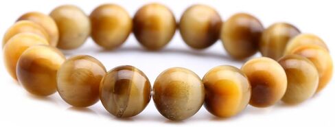 Gem Stone King Set of 3 Tiger Eye Gemstones 10MM 7 to 7.5 Inch Stretchy Adjustable Stackable Bracelet For Women in Saudi Arabia