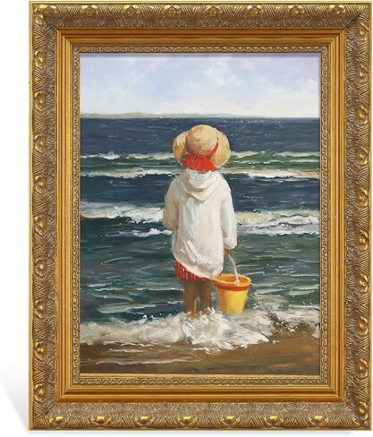 Solid Wood Frame for 8x10 Canvas Paintings, Finished Antique Gold Ornate Canvas Frame for Oil Painting Art Prints Home Living Room Wall Decor (No Glass & Backboard) in Saudi Arabia