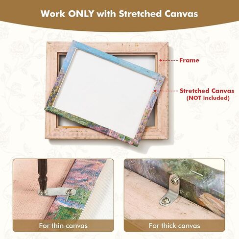 Solid Wood Frame for 8x10 Canvas Paintings, Finished Antique Gold Ornate Canvas Frame for Oil Painting Art Prints Home Living Room Wall Decor (No Glass & Backboard) in Saudi Arabia