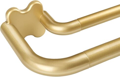 USFOOK Gold Double Curtain Rods 32 to 58 Inch (2.6-4.8ft), Blackout Wrap Around Curtain Rods for Windows 20 to 54 Inches, 6/8 Inch Room Darkening Drapery Rod, Decorative Dual Curtain Pole in Saudi Arabia