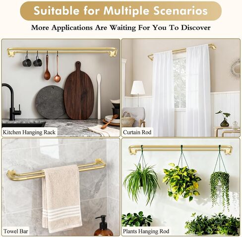 USFOOK Gold Double Curtain Rods 32 to 58 Inch (2.6-4.8ft), Blackout Wrap Around Curtain Rods for Windows 20 to 54 Inches, 6/8 Inch Room Darkening Drapery Rod, Decorative Dual Curtain Pole in Saudi Arabia