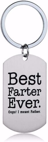 Best Farter Ever Oops I Mean Father Dad Keychain Stainless Steel Keyring Family Jewelry Daddy Key Chain Fathers in Saudi Arabia