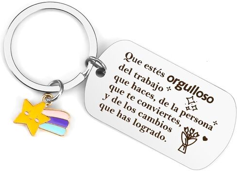 Keychain Inspirational Llavero Motivaci Spanish Friend Gifts Valentines Day Regalos Para Mujer Teacher Gifts Nurse gifts Coworkers gift Retirement Gift Motivational gift Boss Presents Christmas in Saudi Arabia