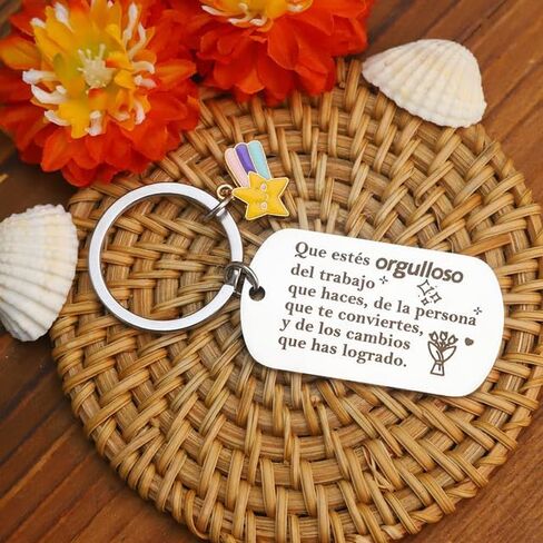 Keychain Inspirational Llavero Motivaci Spanish Friend Gifts Valentines Day Regalos Para Mujer Teacher Gifts Nurse gifts Coworkers gift Retirement Gift Motivational gift Boss Presents Christmas in Saudi Arabia