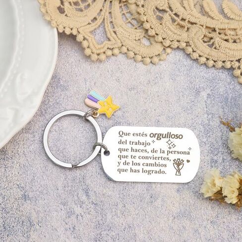 Keychain Inspirational Llavero Motivaci Spanish Friend Gifts Valentines Day Regalos Para Mujer Teacher Gifts Nurse gifts Coworkers gift Retirement Gift Motivational gift Boss Presents Christmas in Saudi Arabia
