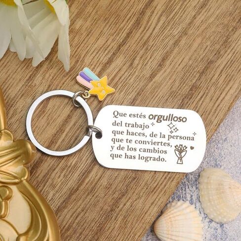 Keychain Inspirational Llavero Motivaci Spanish Friend Gifts Valentines Day Regalos Para Mujer Teacher Gifts Nurse gifts Coworkers gift Retirement Gift Motivational gift Boss Presents Christmas in Saudi Arabia
