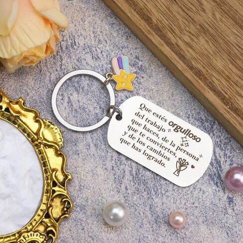 Keychain Inspirational Llavero Motivaci Spanish Friend Gifts Valentines Day Regalos Para Mujer Teacher Gifts Nurse gifts Coworkers gift Retirement Gift Motivational gift Boss Presents Christmas in Saudi Arabia