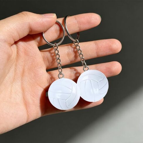 2 Pcs Volleyball Keychains,Volleyball Keychain with KeyRing,Mini Sport Ball Key Chain for Backpack in Saudi Arabia