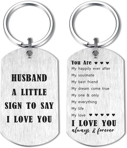 CPLJW Husband Fathers Day Keychain - Birthday Gifts from Wife, I Love You Gift for Him, Husband Fathers Day Birthday Anniversary Idea Engraved Keychain Gift in Kuwait