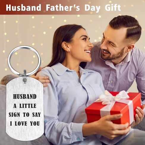 CPLJW Husband Fathers Day Keychain - Birthday Gifts from Wife, I Love You Gift for Him, Husband Fathers Day Birthday Anniversary Idea Engraved Keychain Gift in Kuwait