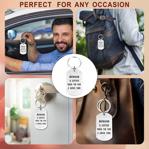 CPLJW Husband Fathers Day Keychain - Birthday Gifts from Wife, I Love You Gift for Him, Husband Fathers Day Birthday Anniversary Idea Engraved Keychain Gift in Kuwait