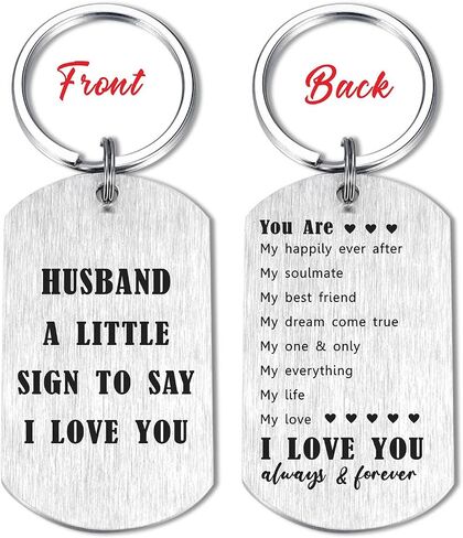 CPLJW Husband Fathers Day Keychain - Birthday Gifts from Wife, I Love You Gift for Him, Husband Fathers Day Birthday Anniversary Idea Engraved Keychain Gift in Kuwait