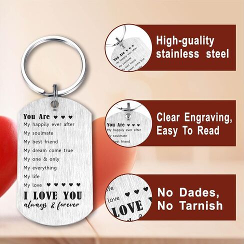 CPLJW Husband Fathers Day Keychain - Birthday Gifts from Wife, I Love You Gift for Him, Husband Fathers Day Birthday Anniversary Idea Engraved Keychain Gift in Kuwait