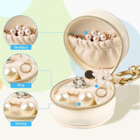 Jewelry Ring Holder Keychain, Mini Travel Jewelry Case Portable Sports Travel Ring Holder Box for Women Man Rings Earrings Necklace Storage in Saudi Arabia