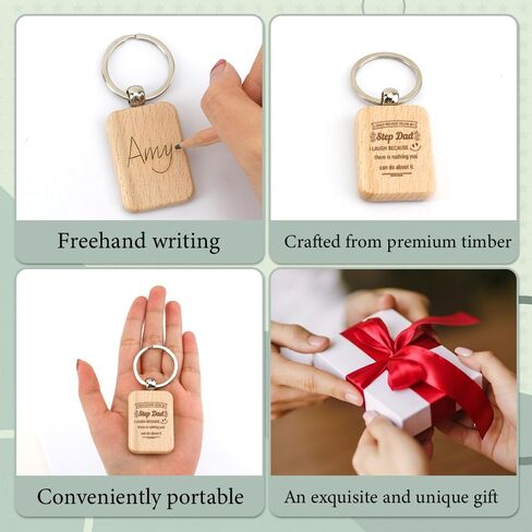 Step Dad Gifts Fathers Day Wooden Keychain Bonus Dad Gifts for Stepdad from Daughter Stepdaughter for Best Stepfather Day Gift Father's Day Valentines Day Presents Christmas in Saudi Arabia