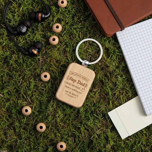 Step Dad Gifts Fathers Day Wooden Keychain Bonus Dad Gifts for Stepdad from Daughter Stepdaughter for Best Stepfather Day Gift Father's Day Valentines Day Presents Christmas in Saudi Arabia