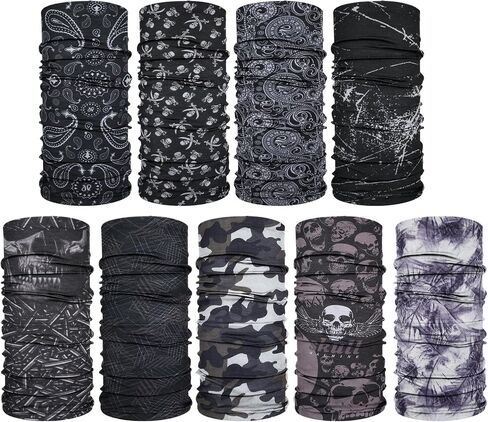 9-Pack UV Protection Neck Gaiter & Balaclava for Men and Women - Seamless Face Mask for Cycling, Hiking, Running in Saudi Arabia