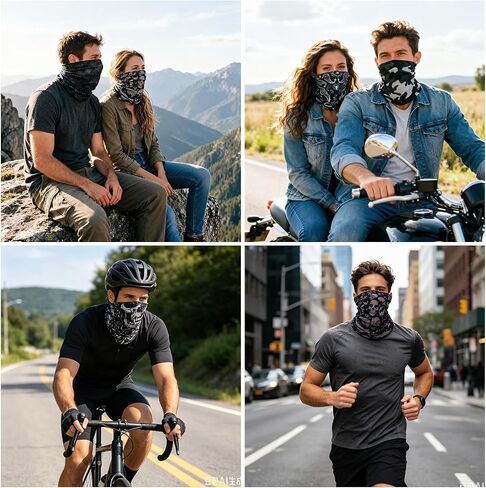 9-Pack UV Protection Neck Gaiter & Balaclava for Men and Women - Seamless Face Mask for Cycling, Hiking, Running in Saudi Arabia