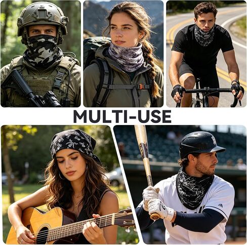 9-Pack UV Protection Neck Gaiter & Balaclava for Men and Women - Seamless Face Mask for Cycling, Hiking, Running in Saudi Arabia