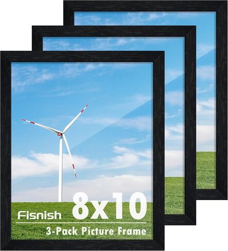 8x10 Picture Frame Set of 3, for Tabletop Display, Horizontal or Vertical Wall Mounting, Black in Saudi Arabia
