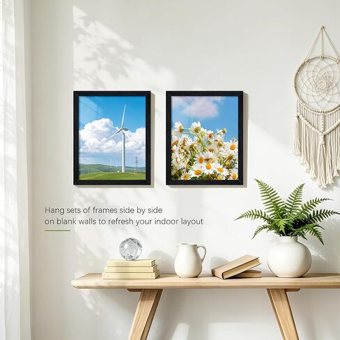 8x10 Picture Frame Set of 3, for Tabletop Display, Horizontal or Vertical Wall Mounting, Black in Saudi Arabia