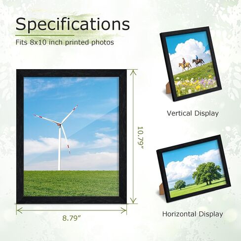 8x10 Picture Frame Set of 3, for Tabletop Display, Horizontal or Vertical Wall Mounting, Black in Saudi Arabia