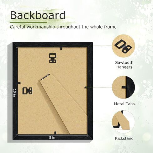 8x10 Picture Frame Set of 3, for Tabletop Display, Horizontal or Vertical Wall Mounting, Black in Saudi Arabia