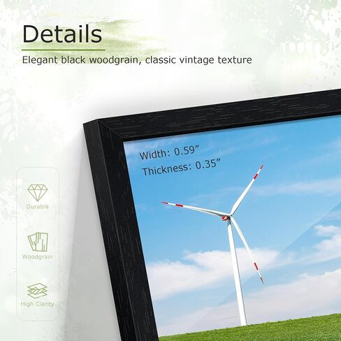 8x10 Picture Frame Set of 3, for Tabletop Display, Horizontal or Vertical Wall Mounting, Black in Saudi Arabia