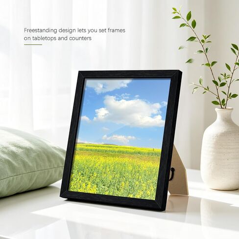 8x10 Picture Frame Set of 3, for Tabletop Display, Horizontal or Vertical Wall Mounting, Black in Saudi Arabia