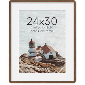 Dreamland 11x14 Picture Frame with Mat for 8x10, USA-Sourced Natural Oak Wood Photo Frames with Resistant Plexiglass, 11 x 14 Handcrafted Round Corner Gallery Wall Frames for Art, Walnut in Saudi Arabia